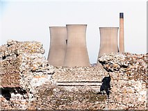 TR3260 : Richborough Castle and Power Station by Oast House Archive