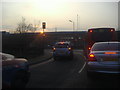 Traffic lights westbound at the Redbridge roundabout