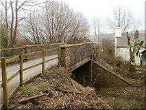 ST1789 : Side view of a road bridge across a dismantled railway, Bedwas by Jaggery
