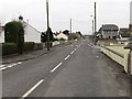 View west along Commons Road in the village of Ballykinler