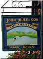 The Swan Inn pub sign at Stone, Staffordshire