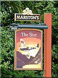 SJ9033 : The Star pub sign in Stone, Staffordshire by Roger  D Kidd