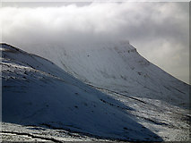 SD7474 : The north west face of Ingleborough viewed from Park Fell by John Lucas