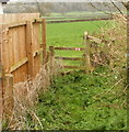 Stile to a footpath from Caerwent to Highmoor Hill