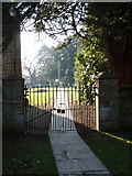 ST5818 : Trent: main churchyard gate by Chris Downer