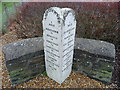 Milestone beside the A44 trunk road in Aber