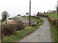 Old Newry Road rising uphill towards the Finnard Orange Hall