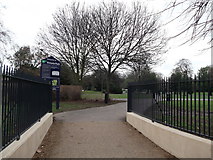 TQ3583 : Canal Gate, Victoria Park, Bow by David Anstiss