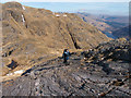 NM8478 : Rock slabs on north-east ridge of Beinn Odhar Bheag by Trevor Littlewood