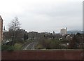 View westwards from the railway bridge on Ormeau Road