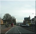 Dropping down to Archway roundabout, with a view of the City beyond