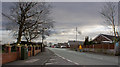 A bus stop in Burtonwood by Boarded Barn Farm