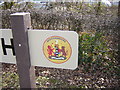 Colmworth village sign: detail (Bedfordshire County Council arms)