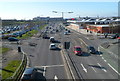 Oystermouth Road passes Tesco superstore, Swansea