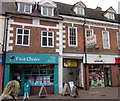 SO9670 : Bromsgrove High Street  First Choice,Langtry's & Shiny by Roy Hughes