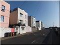 The backs of houses seen in Great Western Road