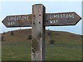 SK1371 : Limestone Way sign near Priestcliffe by Neil Theasby