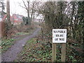 A sign at the rear of Heatherdene