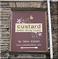 Sign for Custard British Dining Rooms, Padstow