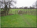 Gate for footpath leaving western edge of Scorton