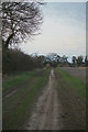 SU5052 : Footpath to Willesley Warren Farm by Mr Ignavy