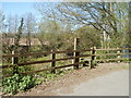 Stile to a private fishing area south of Llancayo