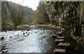 SK1272 : Chee Dale stepping stones, looking upstream by Andrew Hill