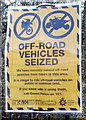 Off-road vehicles seized notice, Ynysddu