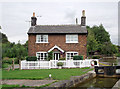 SJ7559 : Wheelock Bottom Lock and cottage, Cheshire by Roger  Kidd