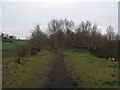 Line of disused railway over Birkby lane bridge