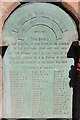 Names on Bosbury War Memorial