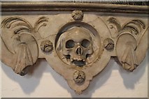 SK9674 : Skull detail, Randes Memorial, St Vincent's Burton by J.Hannan-Briggs