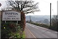 Bampton : The B3227 & Bampton Sign