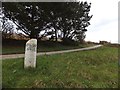 Old road sign at junction