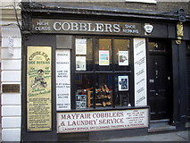 TQ2880 : Mayfair Cobblers, White Horse Street, Mayfair by PAUL FARMER