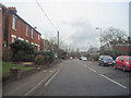 Botley Road approaching A3090 roundabout by the railway bridge