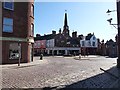 Cobbled square and kirk in the centre of Kirriemuir