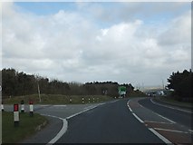 SW9772 : A39 approaching roundabout for Wadebridge by David Smith