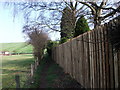 Footpath squeezed between two fences