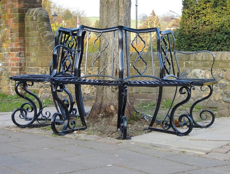 Wrought-iron seats by the churchyard... © Stefan Czapski :: Geograph ...