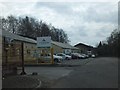 Offices and car park at Rockbeare Hill Quarry