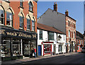 Market Rasen - shops on north side of Queen Street (east)