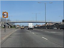 TQ2084 : Footbridge over the North Circular Road at Wyborne Way by Peter Whatley