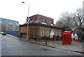 A pair of K2 Telephone Kiosks at the entrance to the Rotherhithe Tunnel