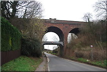 TR1955 : Railway bridge over Station Rd by N Chadwick