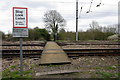 Warnings at the footpath across the east coast main line