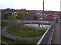 Spiral footbridge by the A61