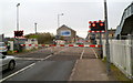 Level crossing at the eastern end of Llanelli railway station