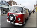 Red and white VW camper, Aldeburgh