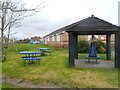 Picnic benches outside Bwlch Youth and Community Centre, Llanelli